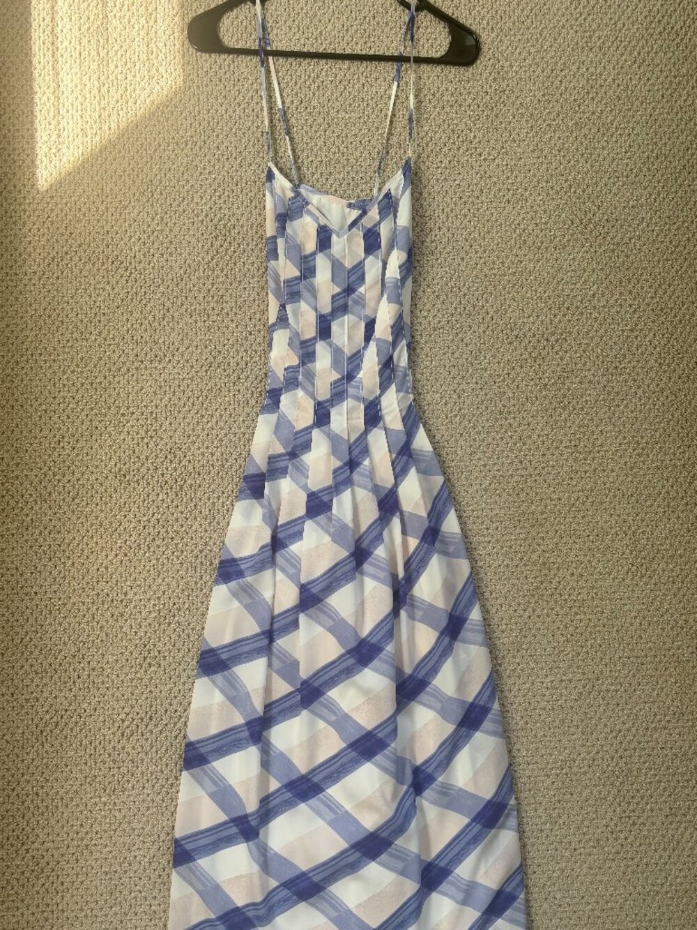 Banana Republic Lavender and White Plaid A-line slip dress